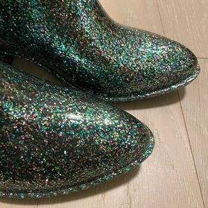 Jeffrey Campbell Multicolor glitter rain boots
